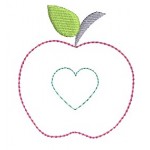Stickdatei - Apfel Doodle Herz